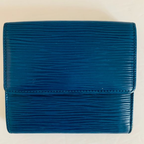 AUTH LOUIS VUITTON VINTAGE BLUE EPI LEATHER PORTE MONNAIE BILLETS WALLET  SP0926 - Picture 4 of 13